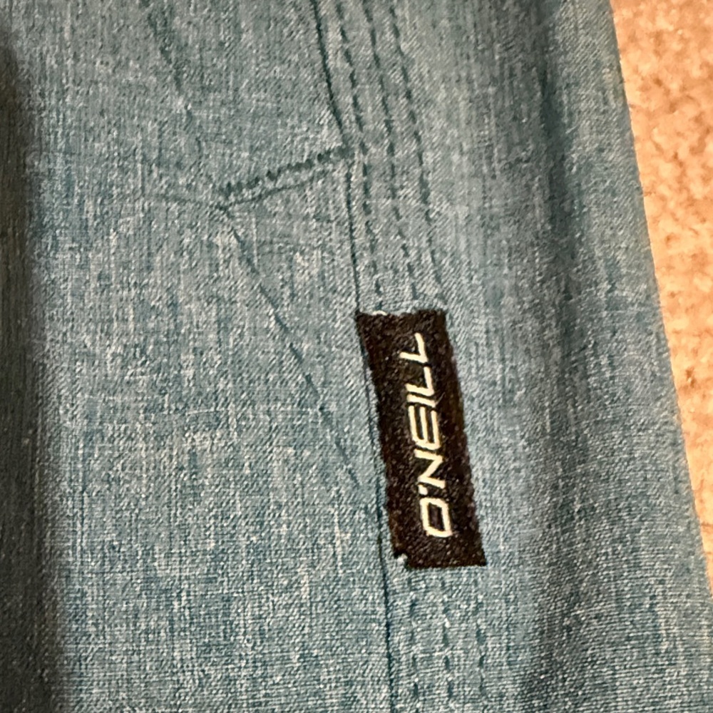 O'Neill Hybrid Hyperdry Teal Men's Flat Front Shorts - Picture 2 of 10